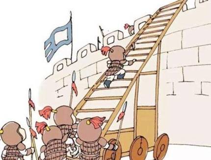古代攻城的云梯是架在城门之上的 防守的士兵为什么无法推翻云梯