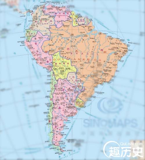 南美——世界史南美地图